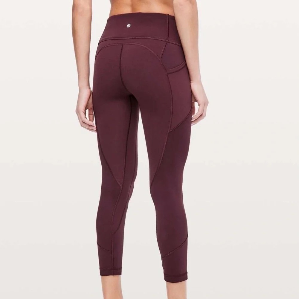 Lululemon All The Right Places Crop II Burgundy/Maroon Size 6 23" High Rise